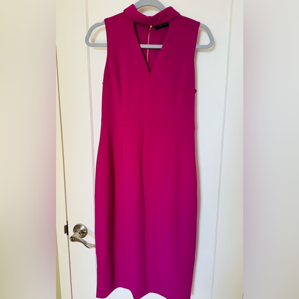 Ivanka Trump Fuchsia Midi Sleeveless Dress - size 8